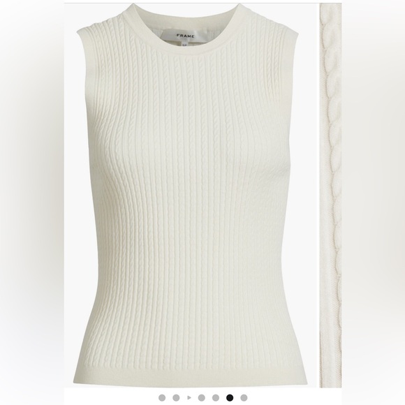 Frame Denim Ivory Ribbed Tank Top - Picture 12 of 14